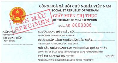 Thủ tục cấp giấy miễn thị thực